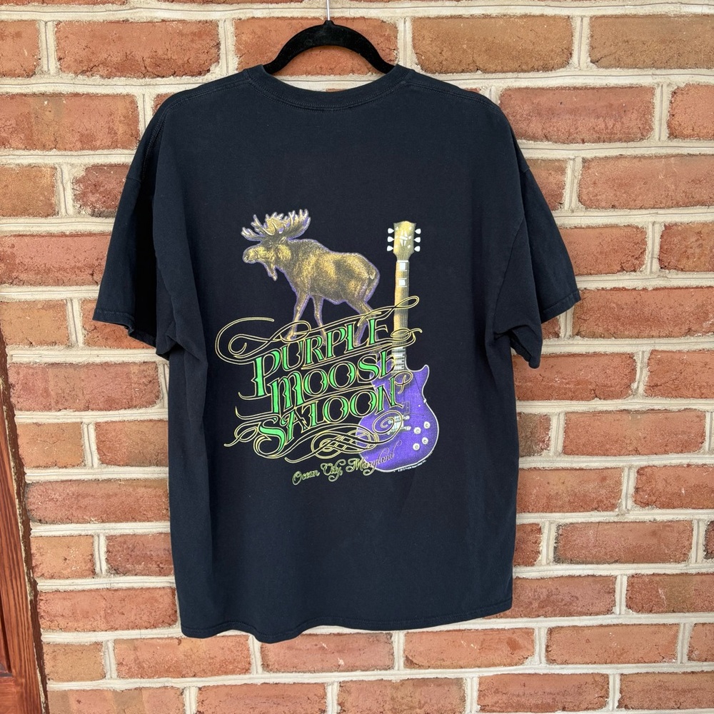 Purple Moose Saloon Graphic Tee - Black with Purple & Gold - Picture 2 of 9